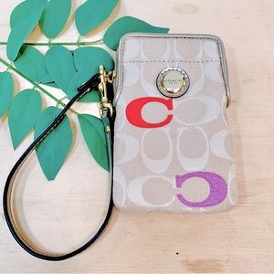 Coach Signature CC Wristlet / Card Wallet